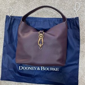 DOONEY & BOURKE Belvedere Logo Lock Hobo Eggplant
